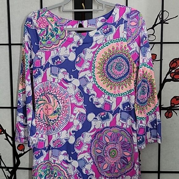 Lilly Pulitzer “Play That Trunky Music” Cotton T Shirt Dress Size Small - Picture 3 of 7